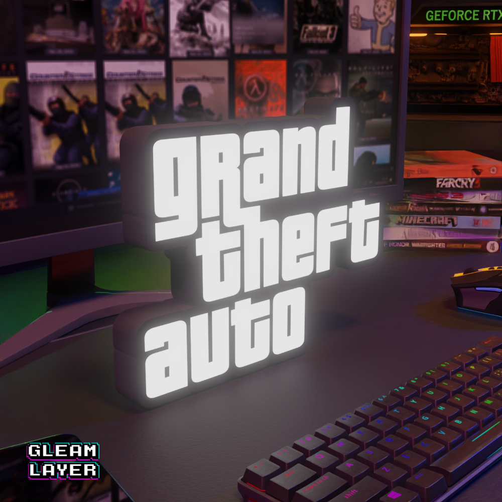 GTA Logo Grand Theft Auto Led Gaming Light Sign
