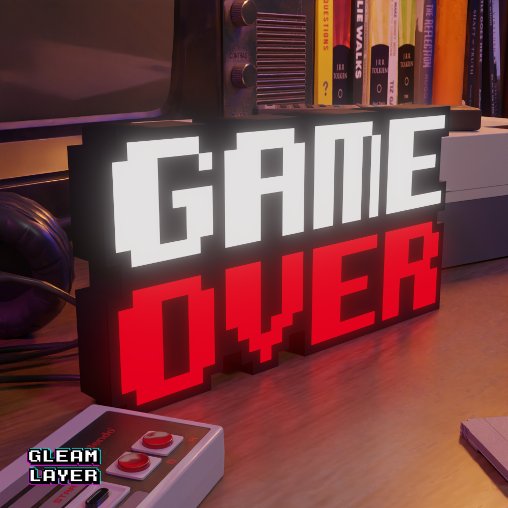 Game Over Led Retro Gaming Light Sign