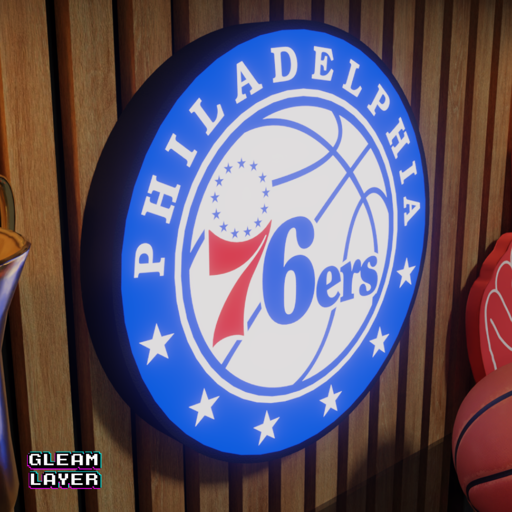 Philadelphia 76ers Led Light Box NBA Sports Bar Light Display Wall Sign