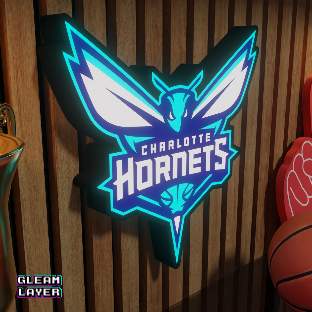 Charlotte Hornets Led Light Box NBA Sports Bar Light Display Wall Sign