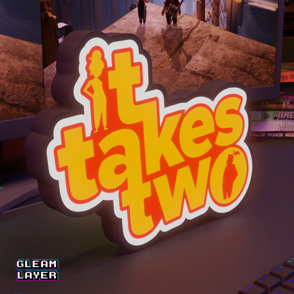It Takes Two Gaming Lightbox Led Light Sign