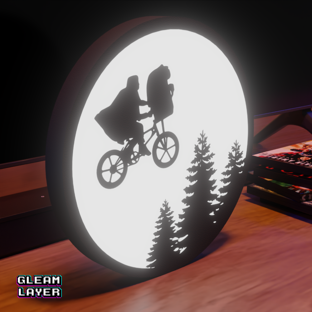 E.T. the Extra-Terrestrial Bicycle Moon Scene LED RGB Lightbox Sign