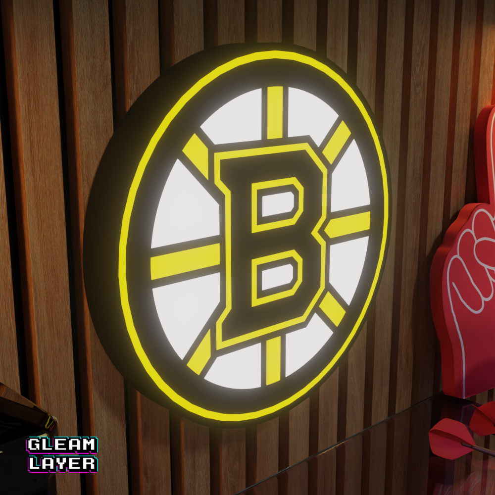 Boston Bruins Led Light Box NHL Sports Bar Light Display Wall Sign