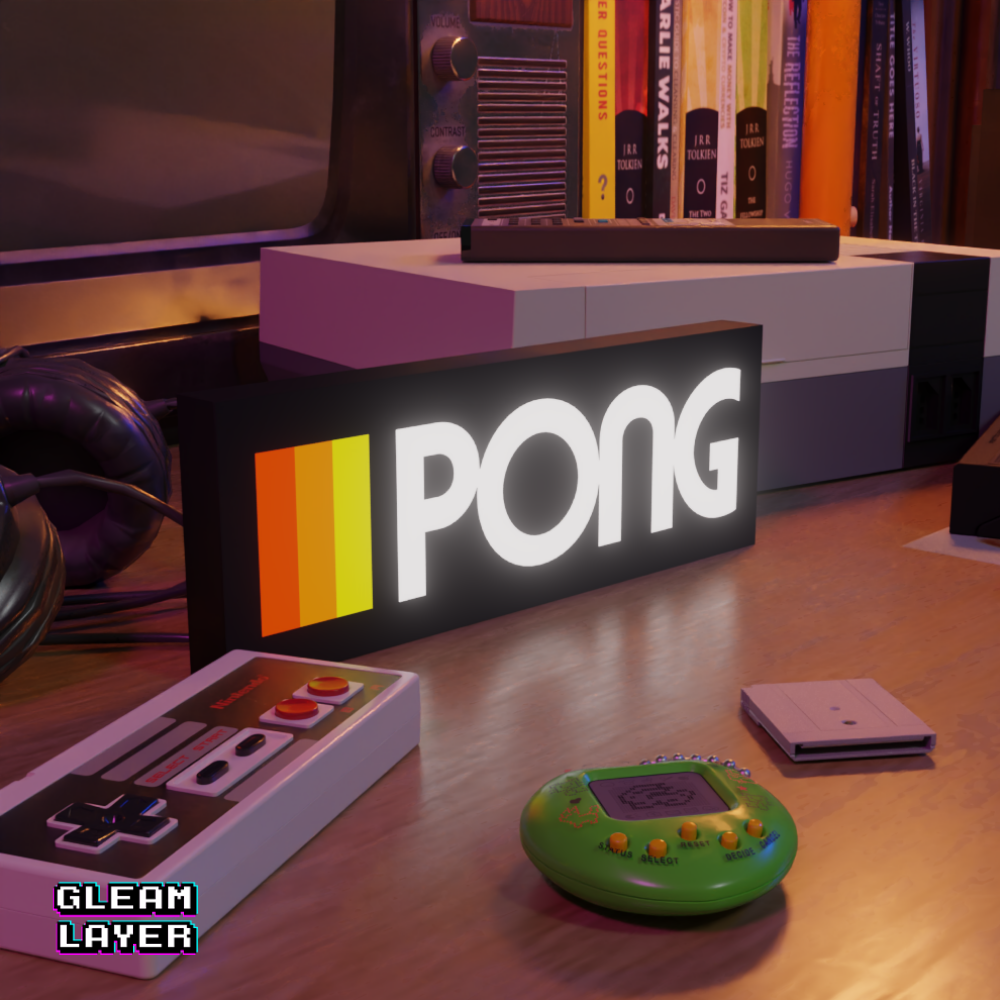 Pong Retro Logo Game Led RGB Light Sign