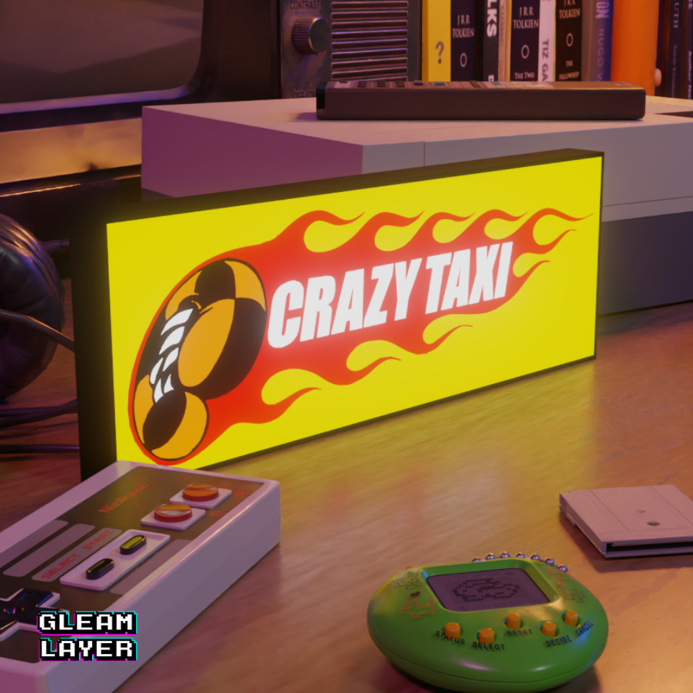 Crazy Taxi Arcade Gaming Lightbox Led Light Sign