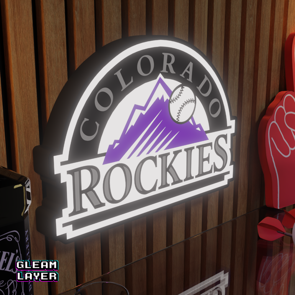 Colorado Rockies Led Light Box MLB Sports Bar Major League Baseball Wall Sign