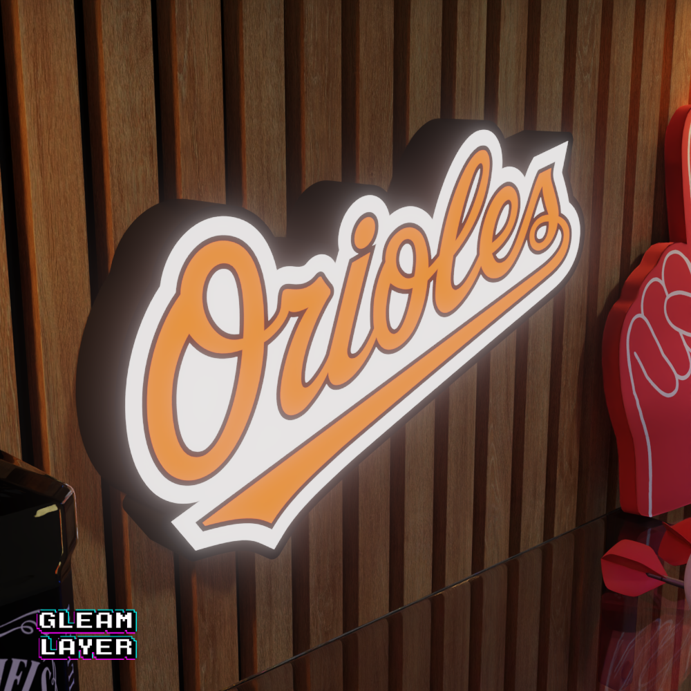 Baltimore Orioles Led Light Box MLB Sports Bar Major League Baseball Wall Sign