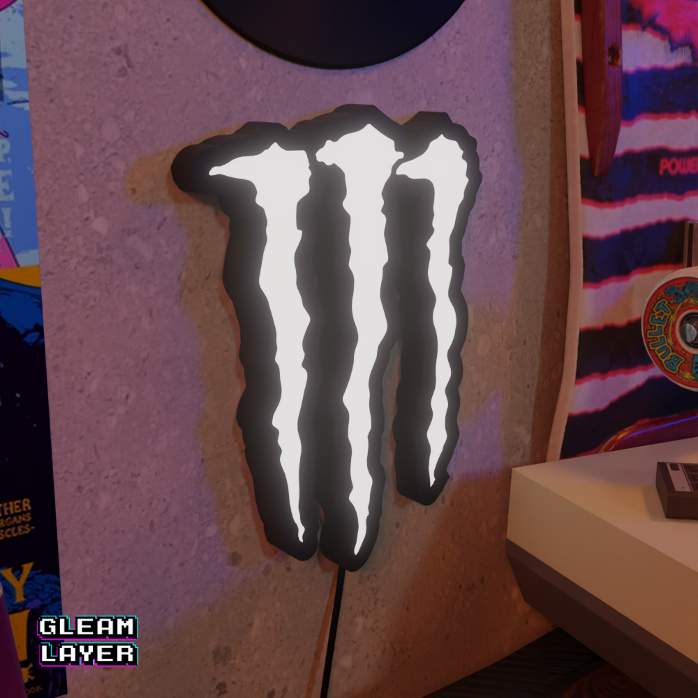 Monster Energy Drink Led Wall Mounted Lightbox Rgb Light Sign