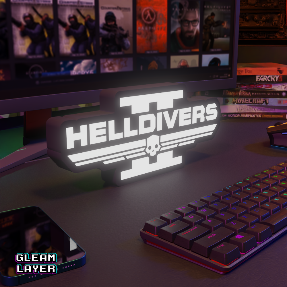 Helldivers 2 LED-Leuchtkastenschild
