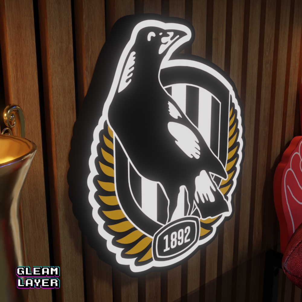 Collingwood Magpies AFL Logo LED RGB Wall Display Light Sign