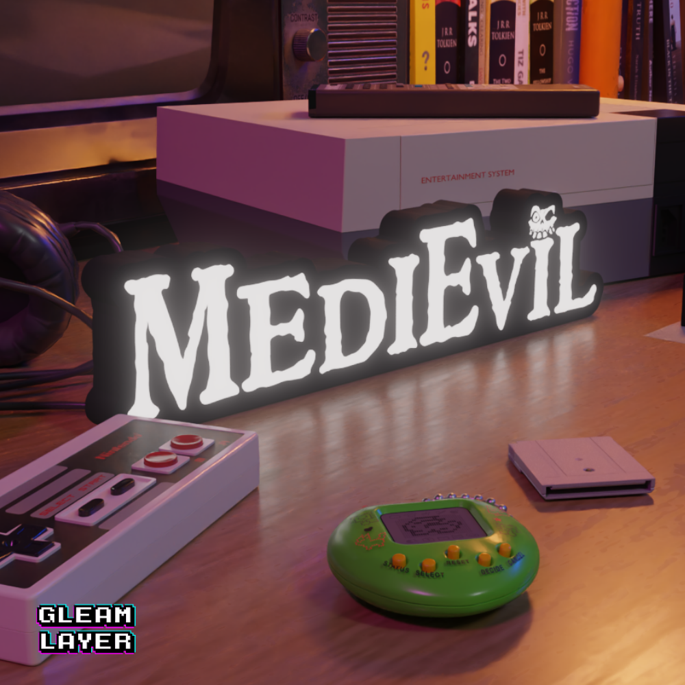 MediEvil Led Retro Logo Gaming Light Sign
