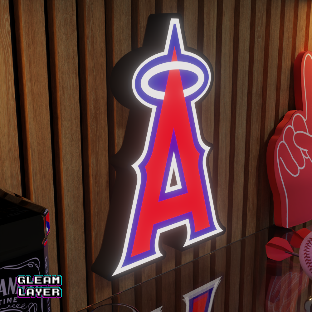Los Angeles Angels Led Light Box MLB Sports Bar Major League Baseball Wall Sign