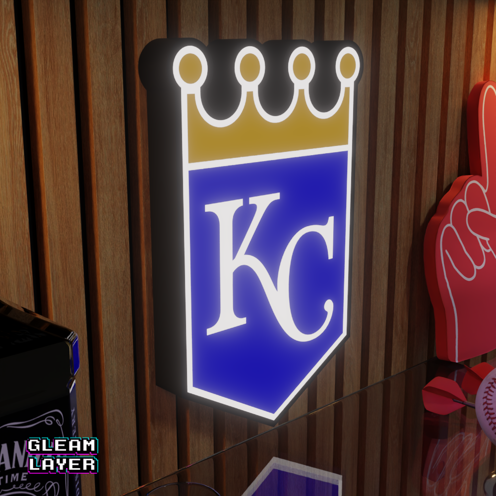 Kansas City Royals Led Light Box MLB Sports Bar Major League Baseball Wall Sign