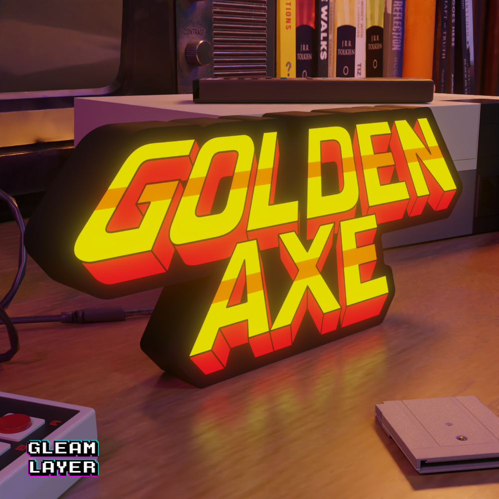 Golden Axe Retro Game Sign Led Gaming Lightbox RGB Lamp