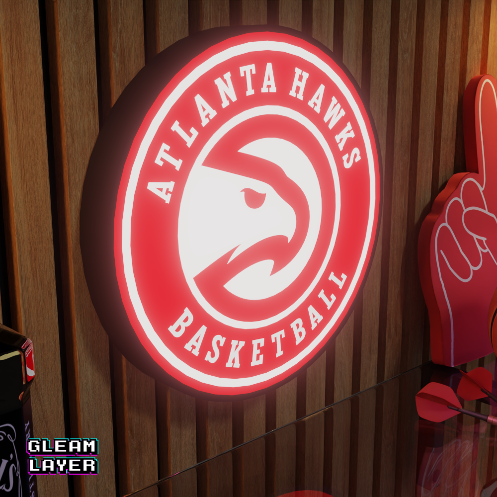 Atlanta Hawks Led Light Box NBA Sports Bar Light Display Wall Sign
