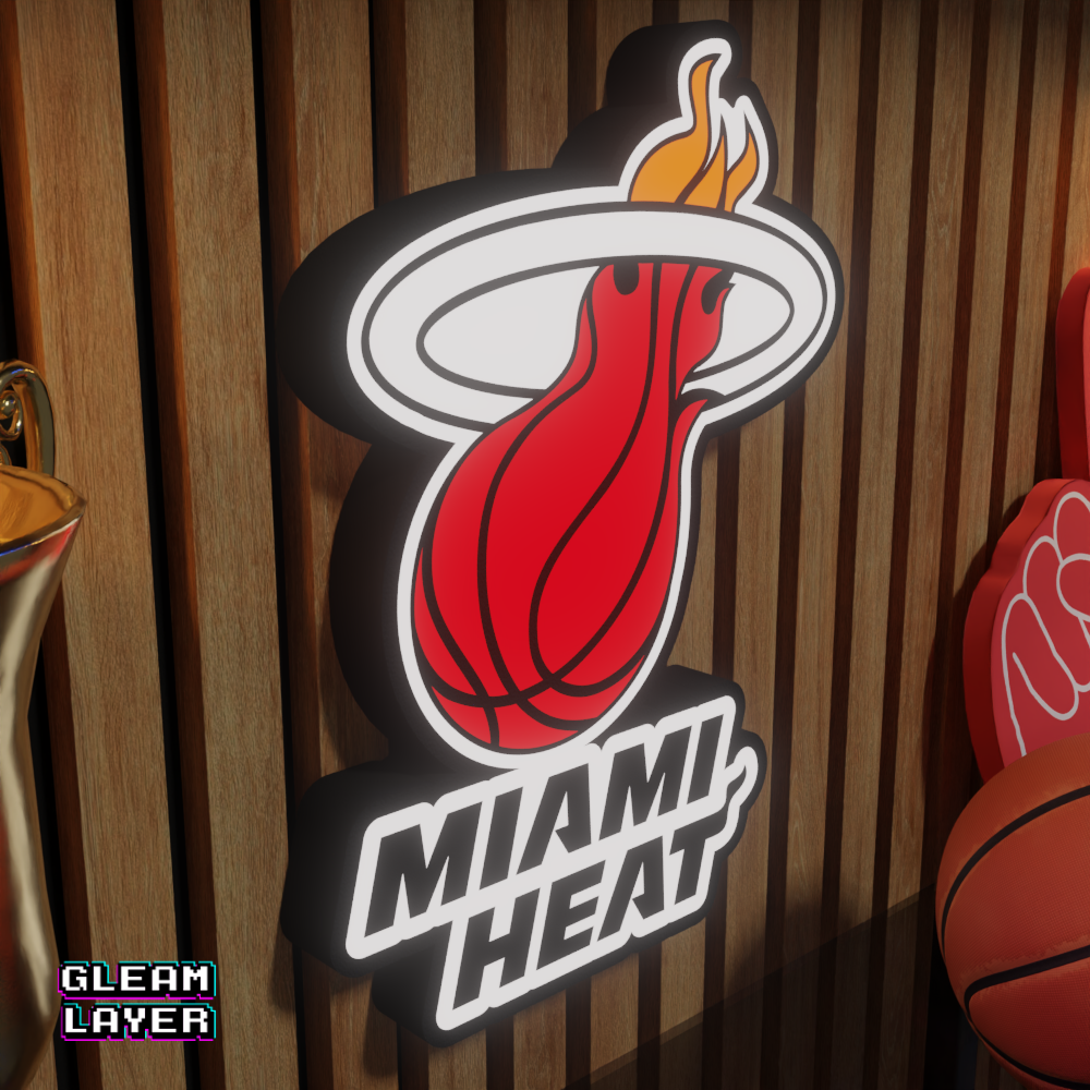 Miami Heat Led Light Box NBA Sports Bar Light Display Wall Sign
