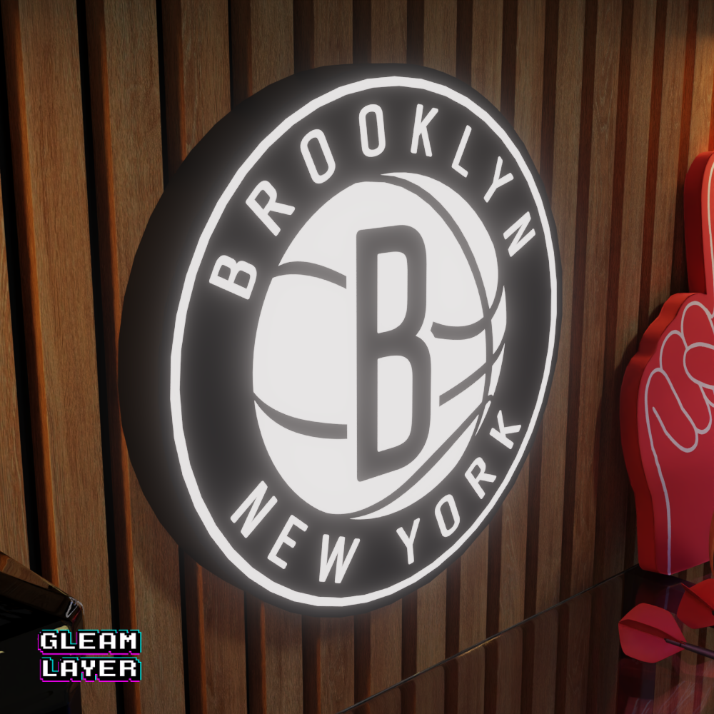 Brooklyn Nets Led Light Box NBA Sports Bar Light Display Wall Sign