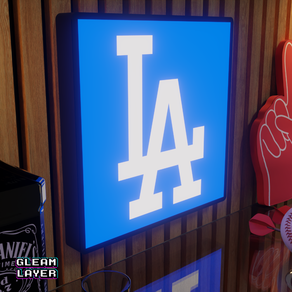LA Dodgers Led Light Box MLB Sports Bar Major League Baseball Wall Sign