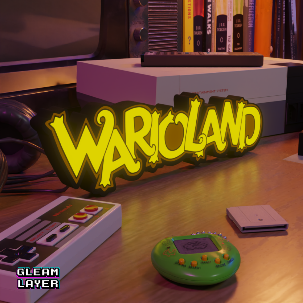 Warioland Led Retro Logo Gaming Light Sign