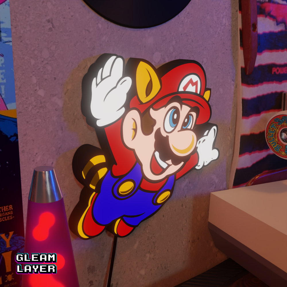 Super Mario Bros 3 Wall Mount Led Retro Light Sign