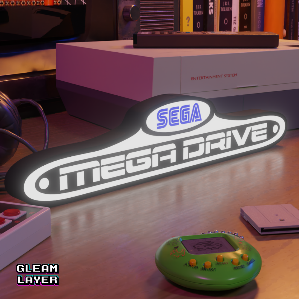 Sega Mega Drive Logo Retro Gaming Lightbox Led Light Sign