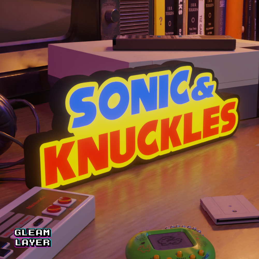 Sonic & Knuckles Retro Gaming Lightbox Led Light Sign