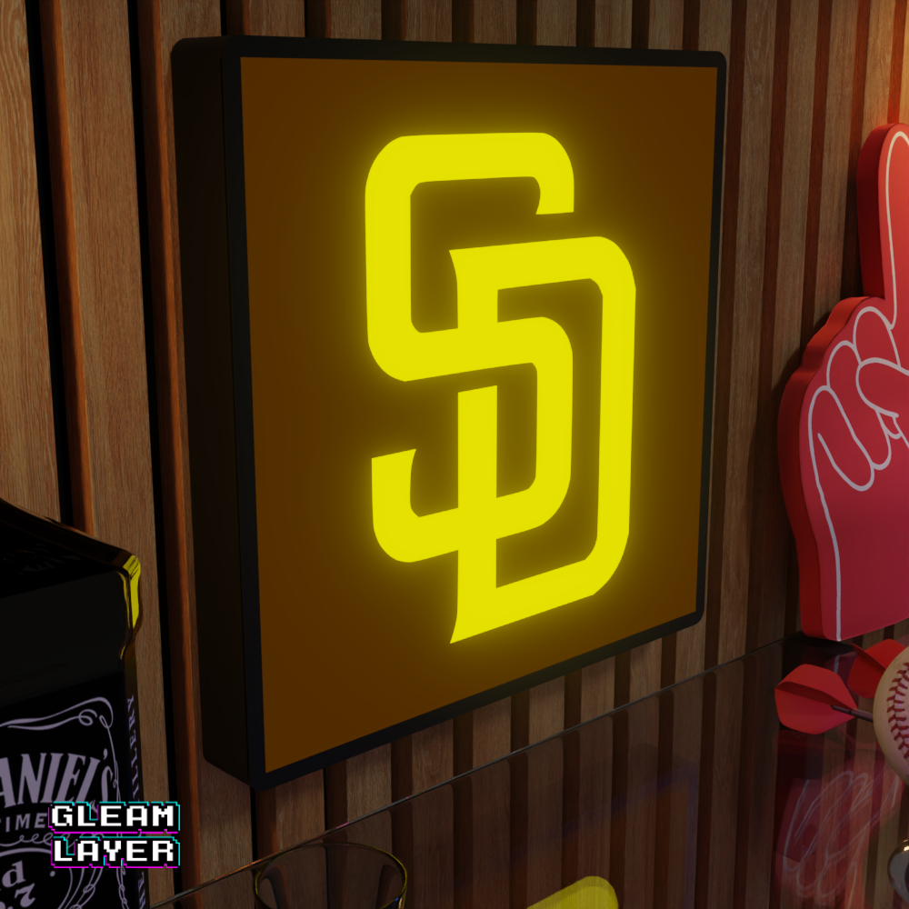 San Diego Padres Led Light Box MLB Sports Bar Major League Baseball Wall Sign