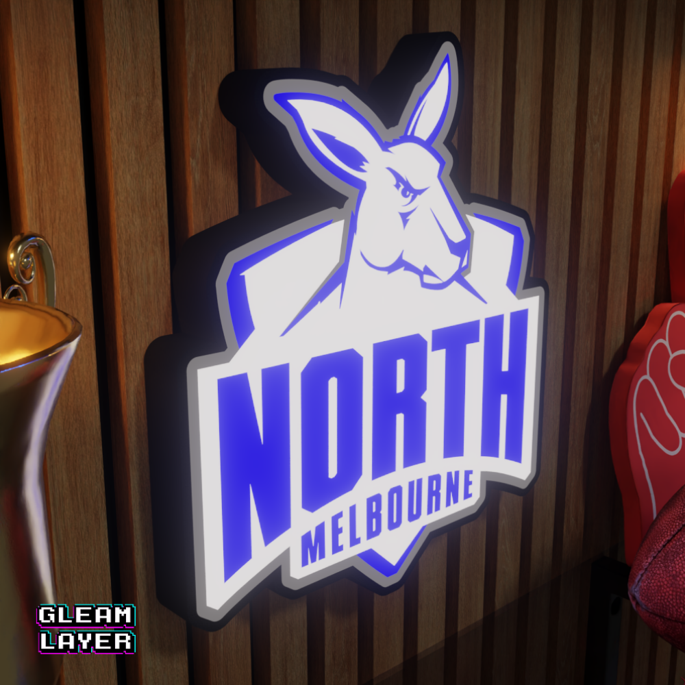 North Melbourne Kangaroos AFL Logo LED RGB Wall Display Light Sign