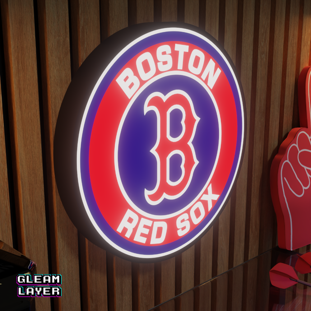 Boston Red Sox Led Light Box MLB Sports Bar Major League Baseball Wall Sign
