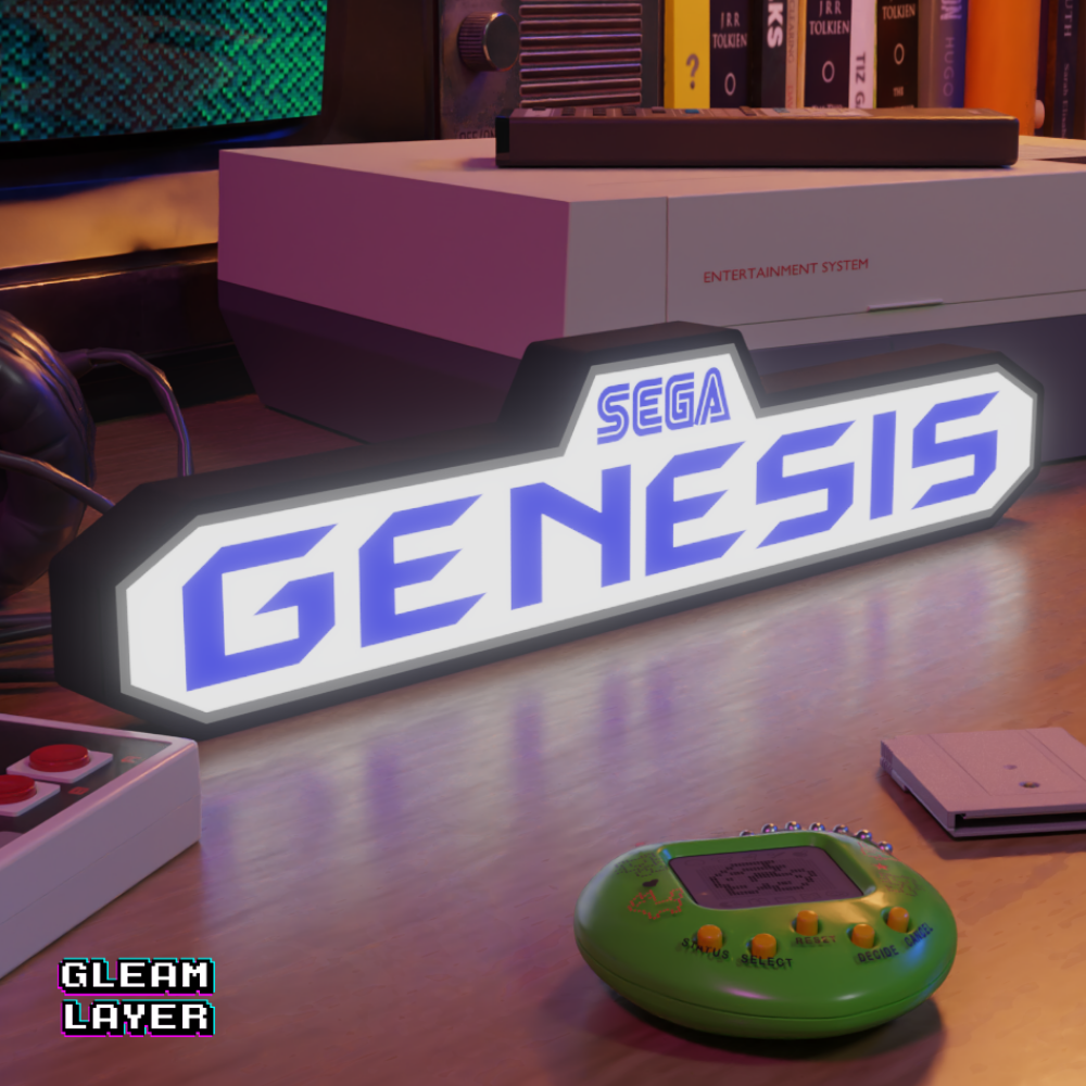 Sega Genesis Logo Retro Gaming Lightbox Led Light Sign