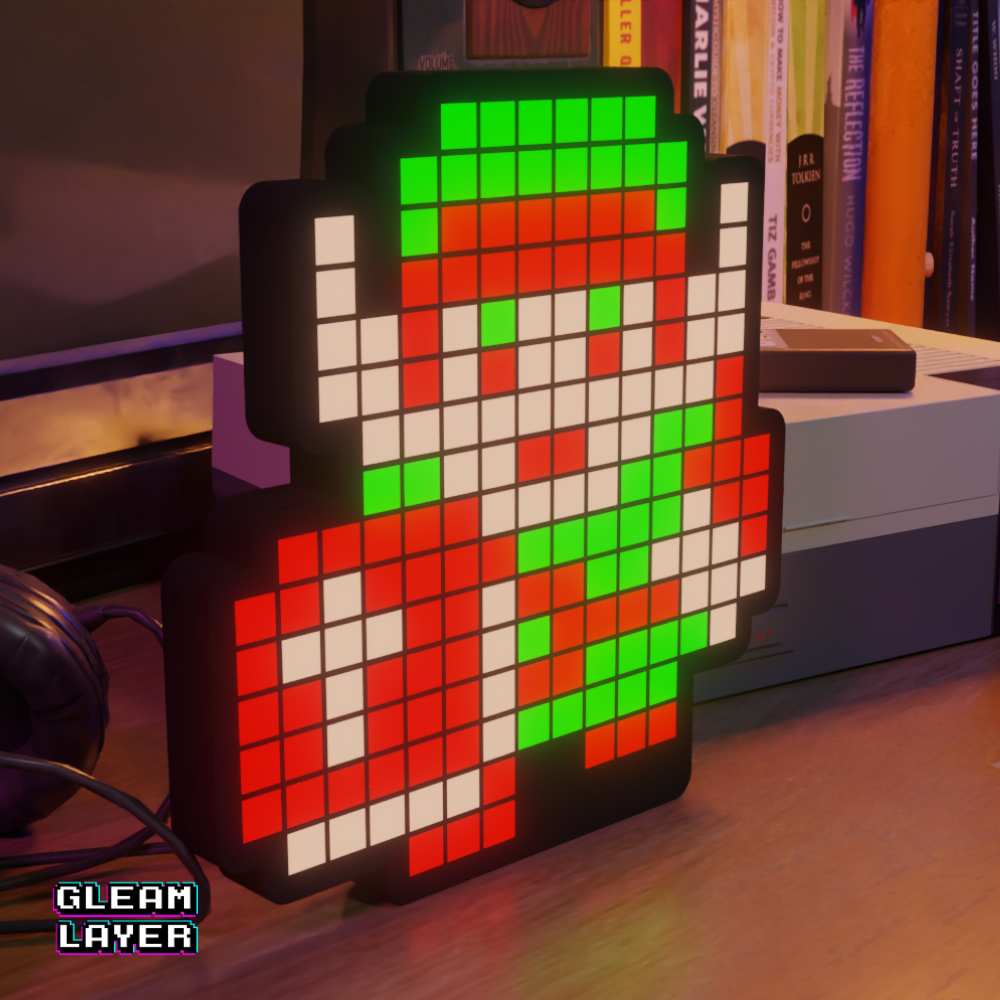 Link from The Legend of Zelda 8-bit Pixel Led Lightbox Pixel Art Light
