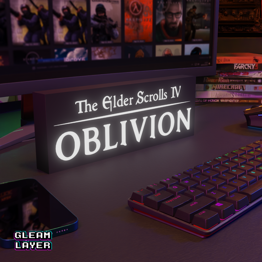 The Elder Scrolls IV Oblivion Led Gaming Lightbox RGB Sign