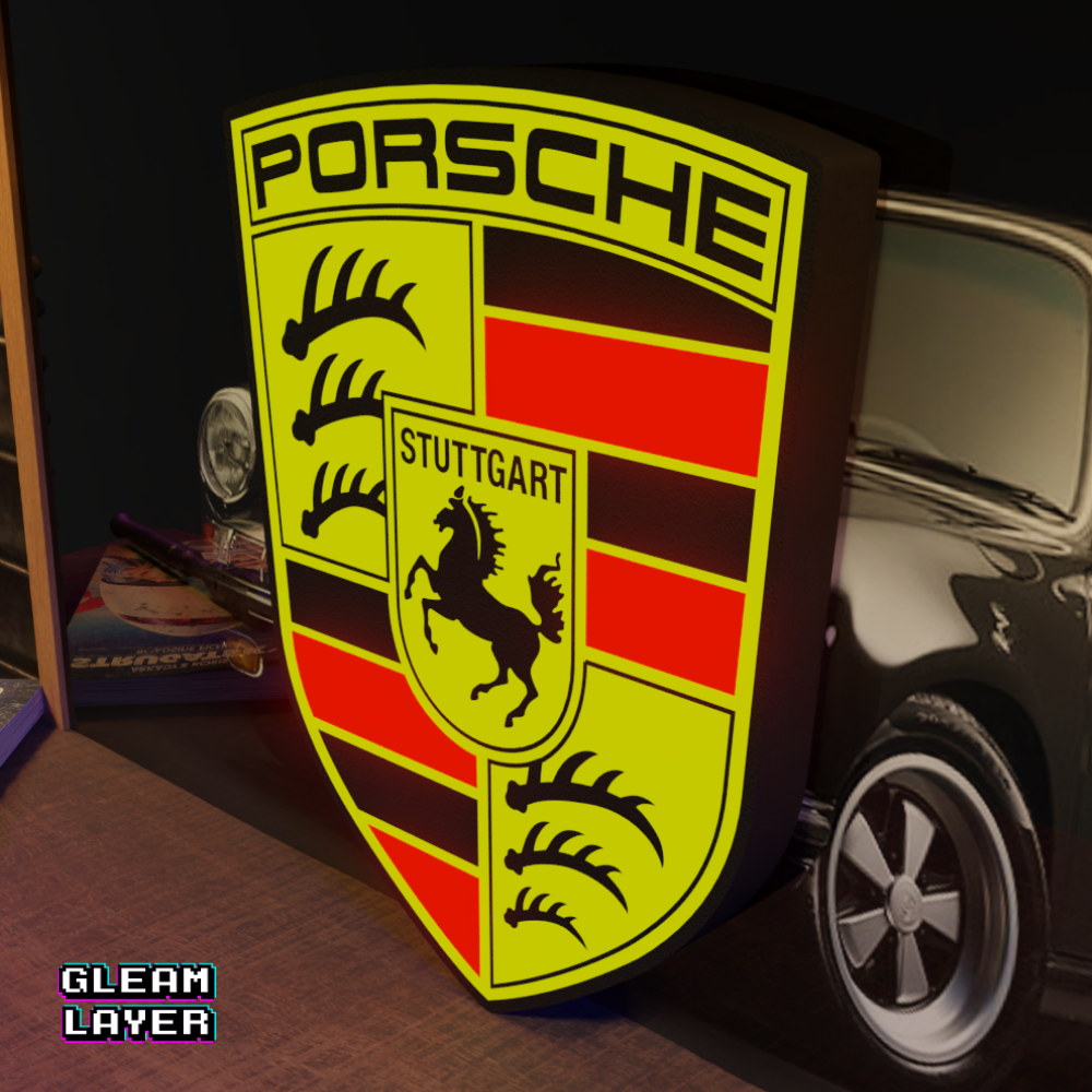 Porsche Logo Wall Display Led RGB Light Sign