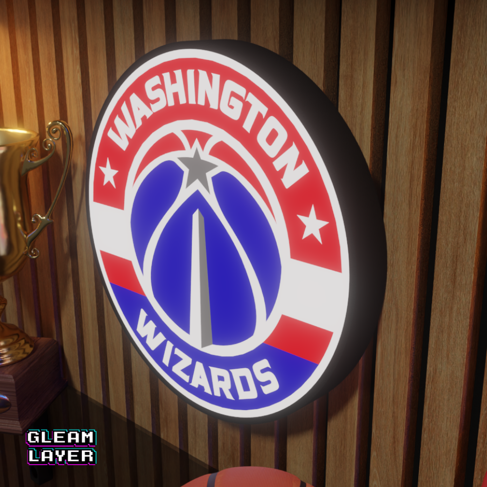 Washington Wizards Led Light Box NBA Sports Bar Light Display Wall Sign