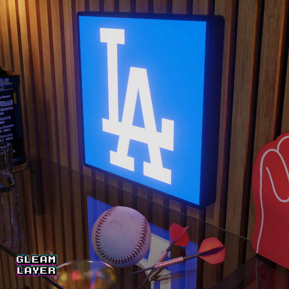 LA Dodgers Led Light Box MLB Sports Bar Major League Baseball Wall Sign