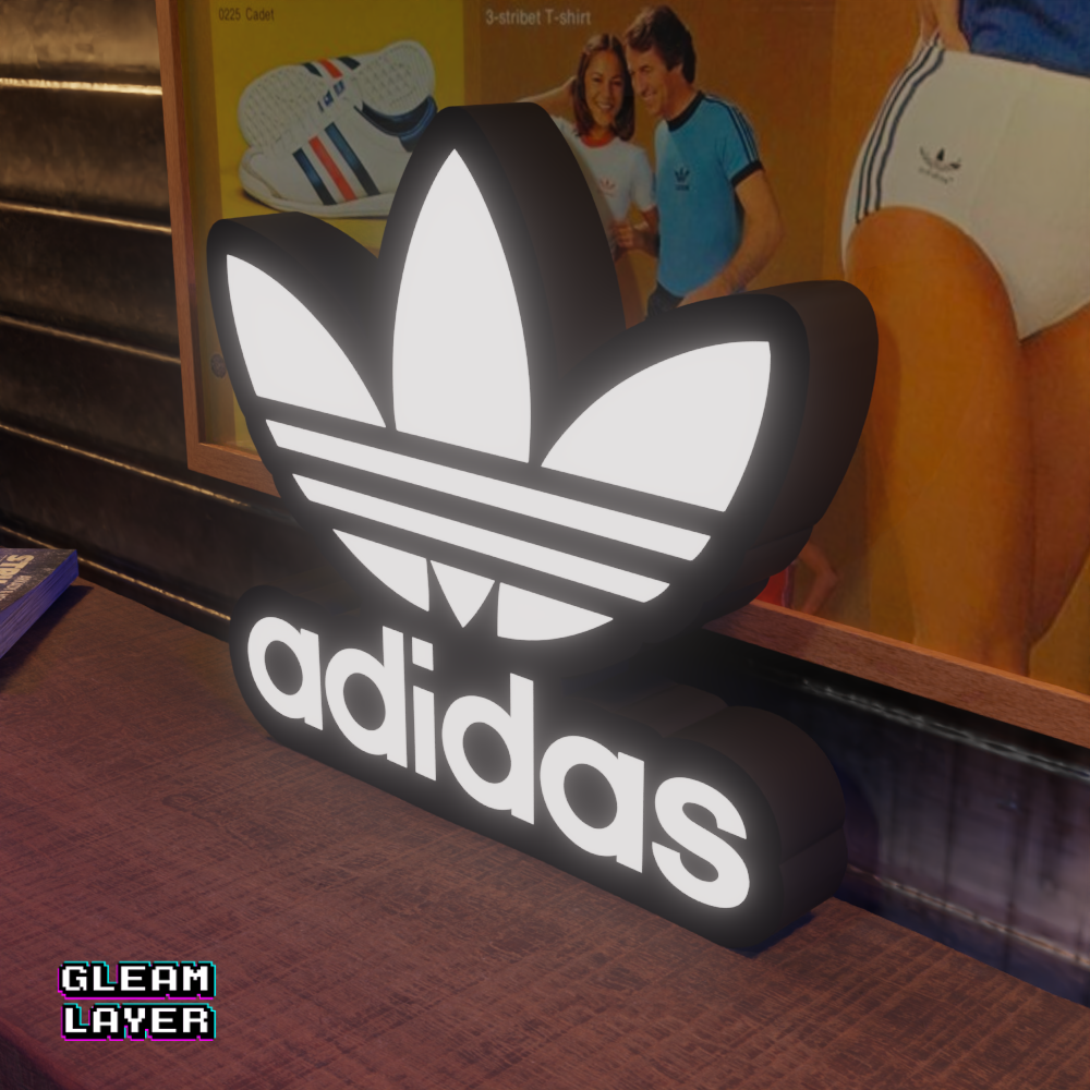 Adidas Vintage Logo Led Lightbox Rgb Light Sign
