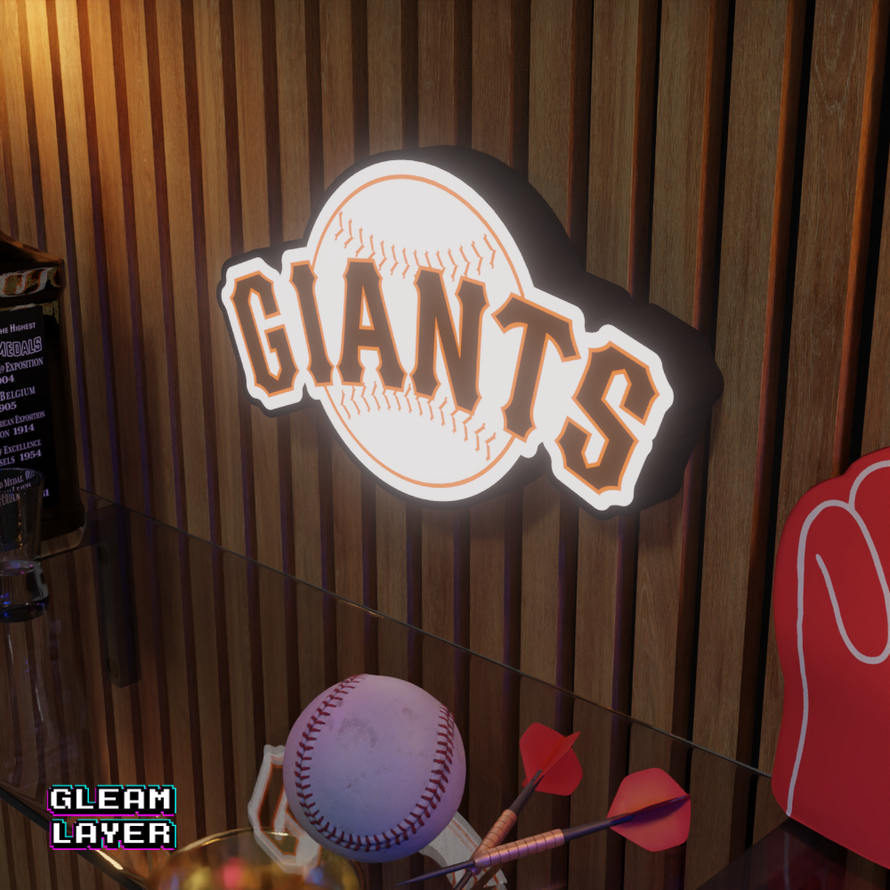 San Francisco Giants Led Light Box MLB Sports Bar Major League Baseball Wall Sign