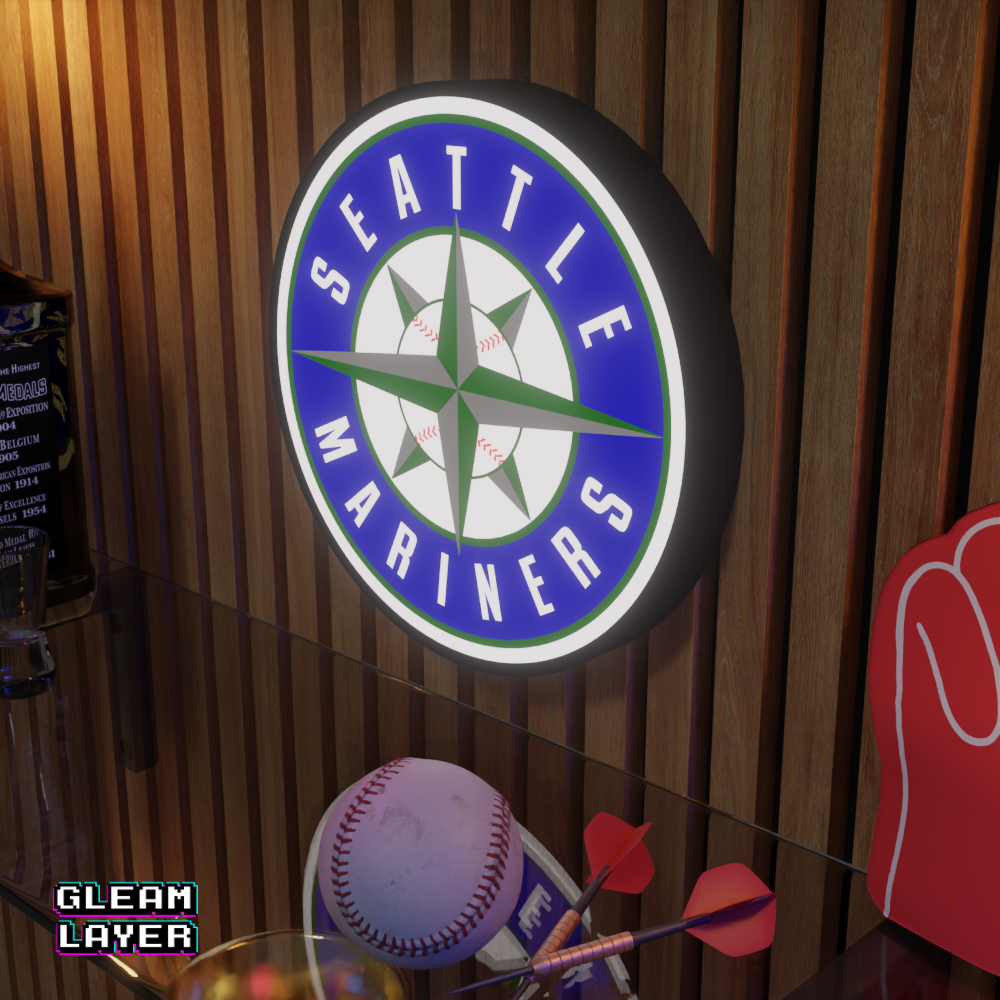 Seattle Mariners Led Light Box MLB Sports Bar Major League Baseball Wall Sign