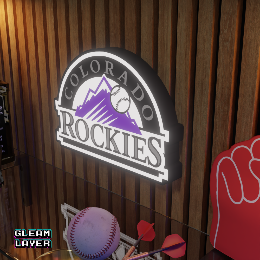 Colorado Rockies Led Light Box MLB Sports Bar Major League Baseball Wall Sign