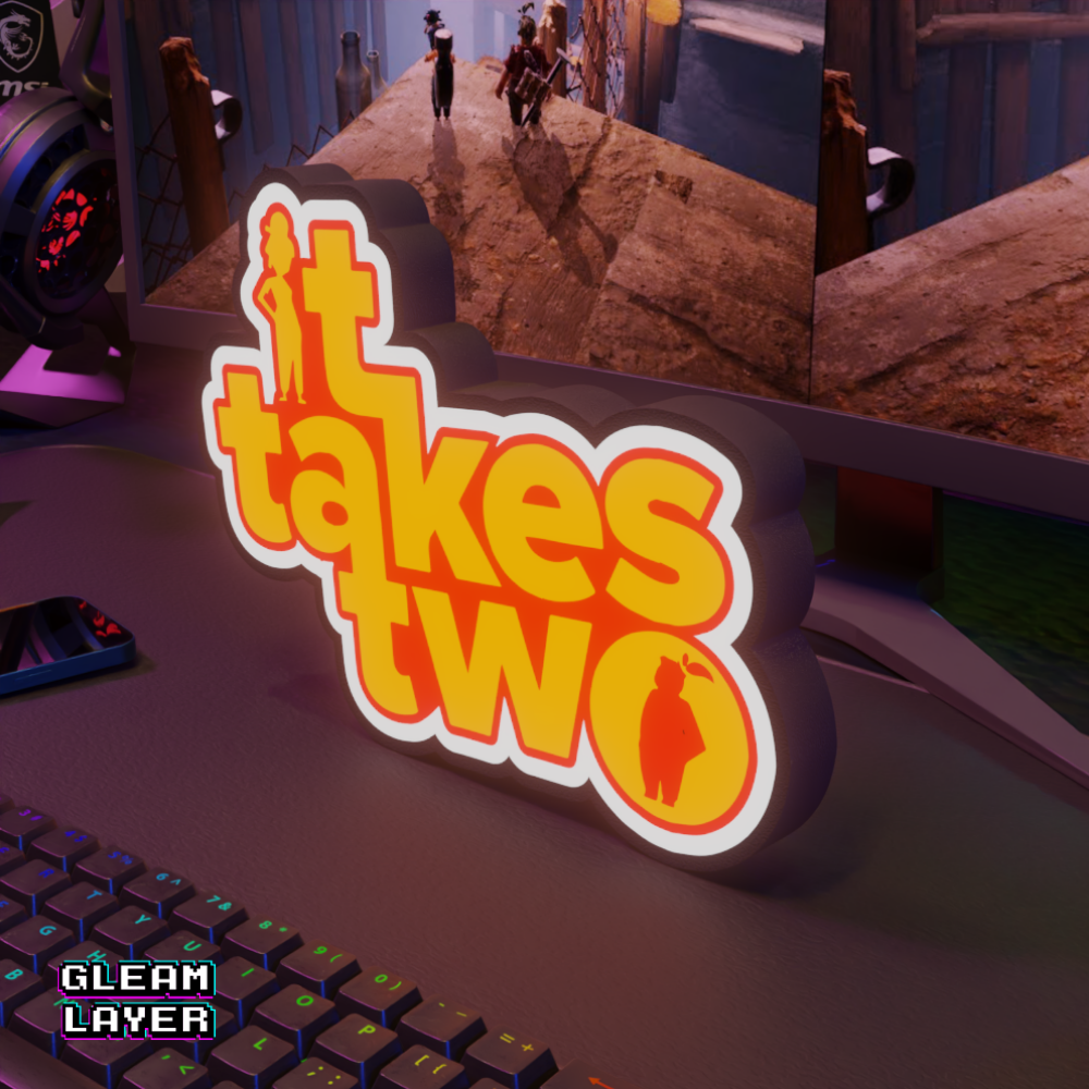 It Takes Two Gaming Lightbox Led Light Sign