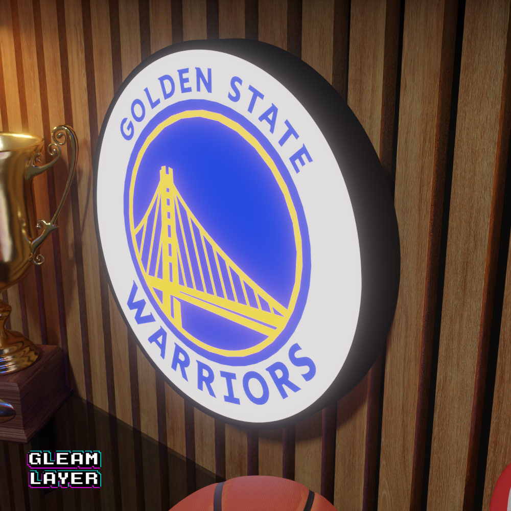 Golden State Warriors Led Light Box NBA Sports Bar Light Display Wall Sign