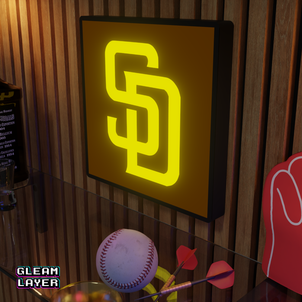 San Diego Padres Led Light Box MLB Sports Bar Major League Baseball Wall Sign