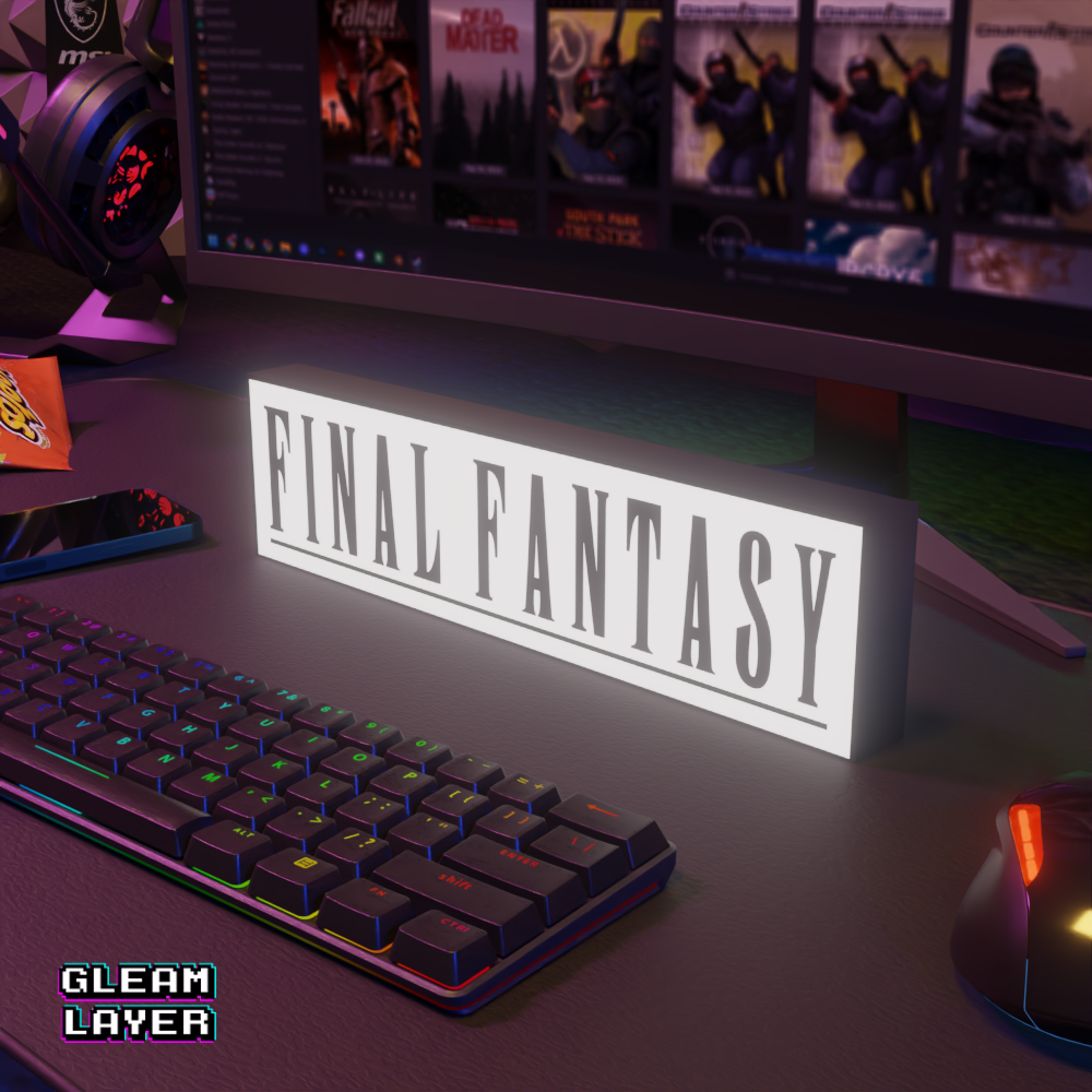Final Fantasy Led Logo Gaming Light Sign