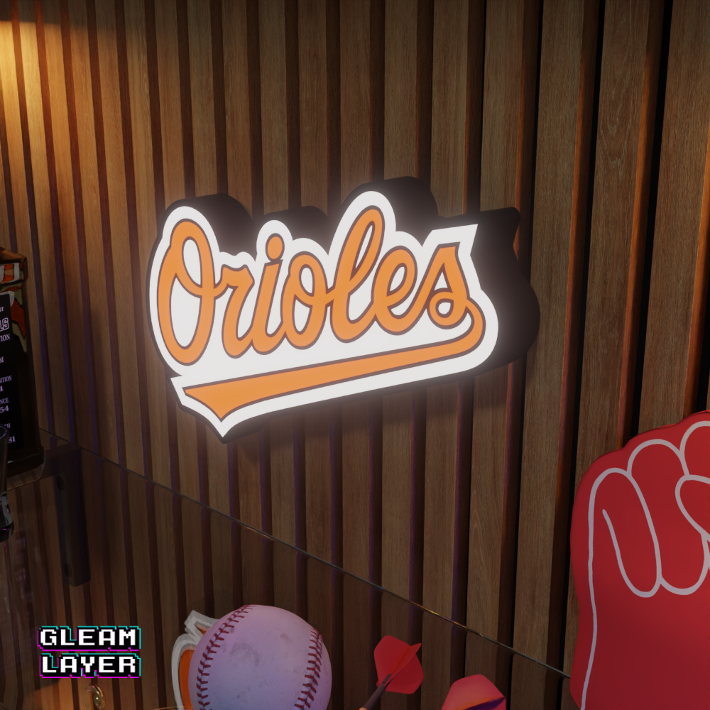 Baltimore Orioles Led Light Box MLB Sports Bar Major League Baseball Wall Sign