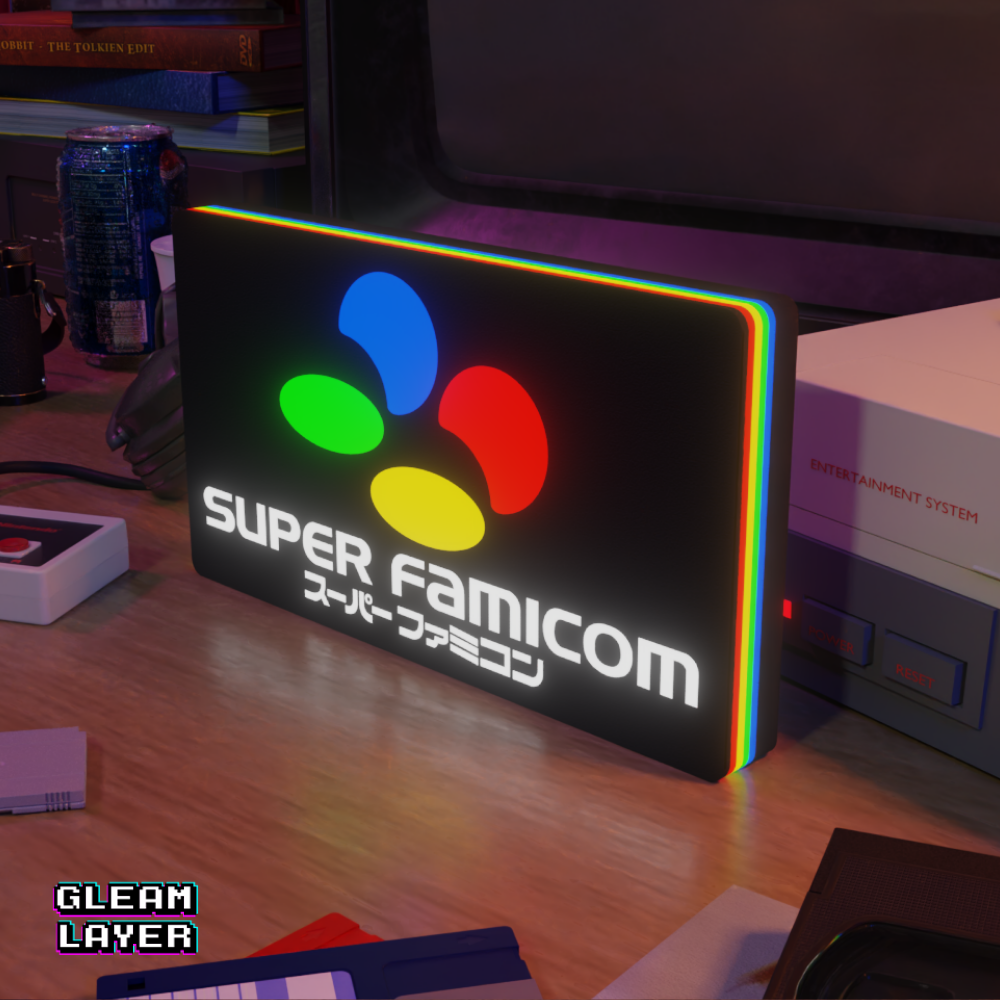 Super Famicom Led Retro Logo Gaming Light Sign