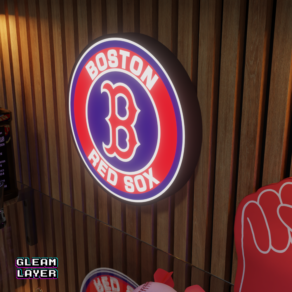 Boston Red Sox Led Light Box MLB Sports Bar Major League Baseball Wall Sign