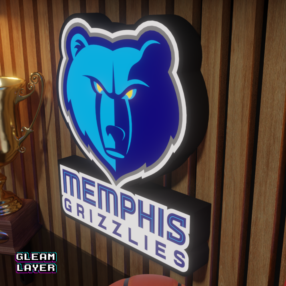 Memphis Grizzlies Led Light Box NBA Sports Bar Light Display Wall Sign