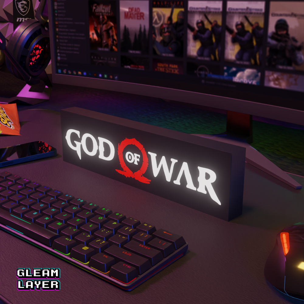 God of War Led Gaming RGB Light Sign