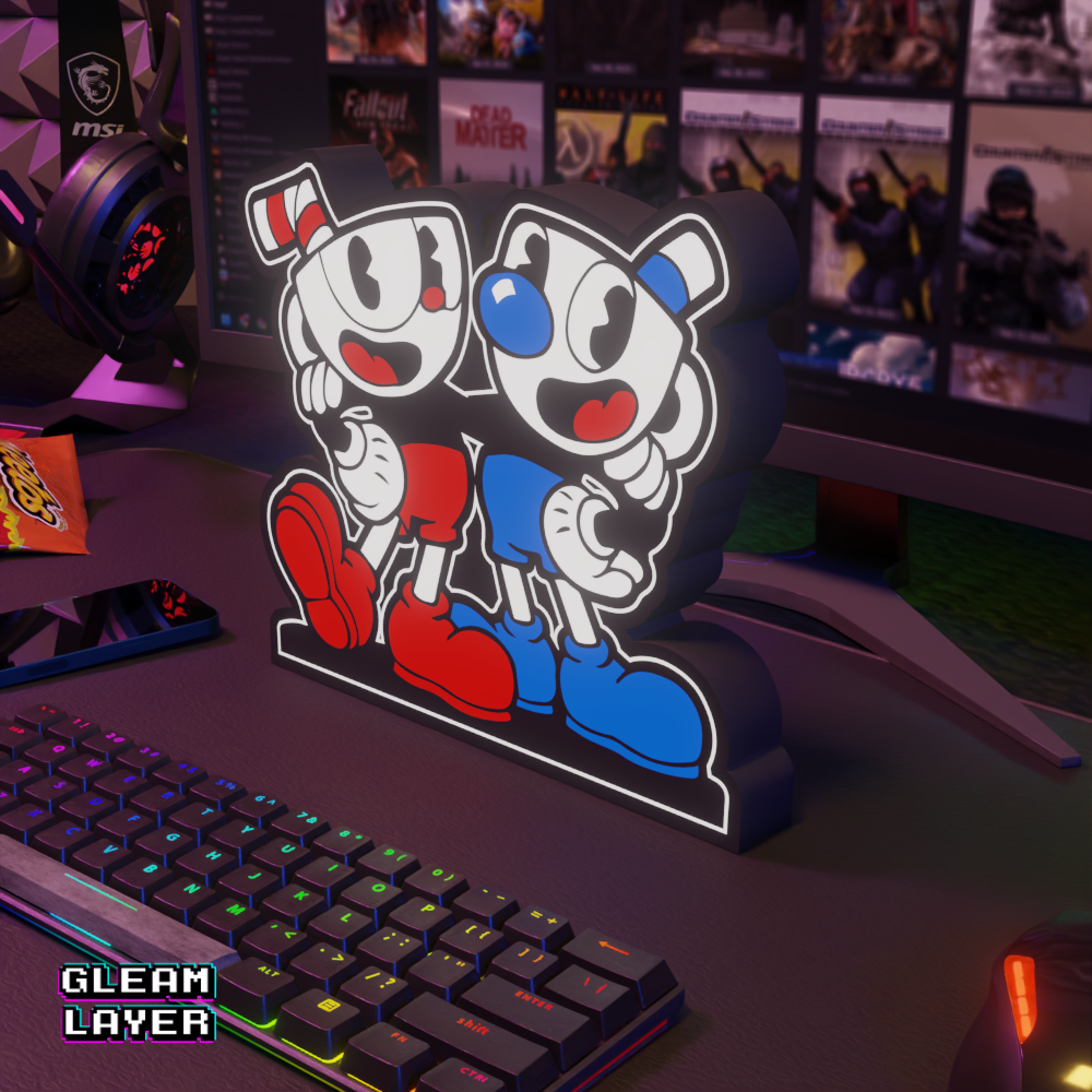 Cuphead Led Gaming RGB Light Sign