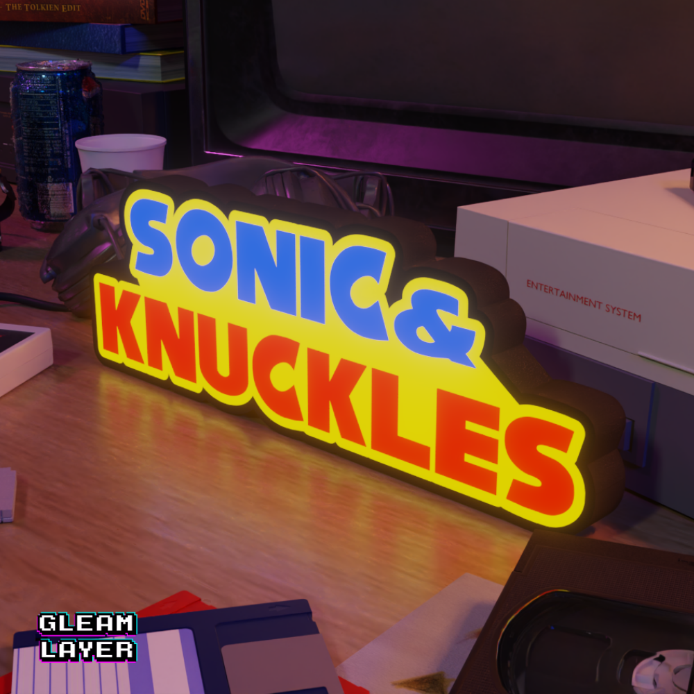 Sonic & Knuckles Retro Gaming Lightbox Led Light Sign